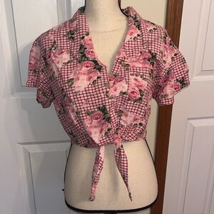 Paris Sport Club Checkered Crop Top